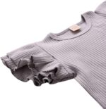 Shiningbaby Baby Girl Summer Fly Sleeve Bloomers T-Shirt Top and Strap Jumpsuit Outfit Grey, 12-18 Months - Image 5