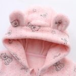Valcatch Baby Boy Girl Snowsuit Fleece Bear Hooded Winter Jumpsuit Fluffy Zipper Romper Outwear Infant Toddler Overall Outfits 0-12M - Image 3