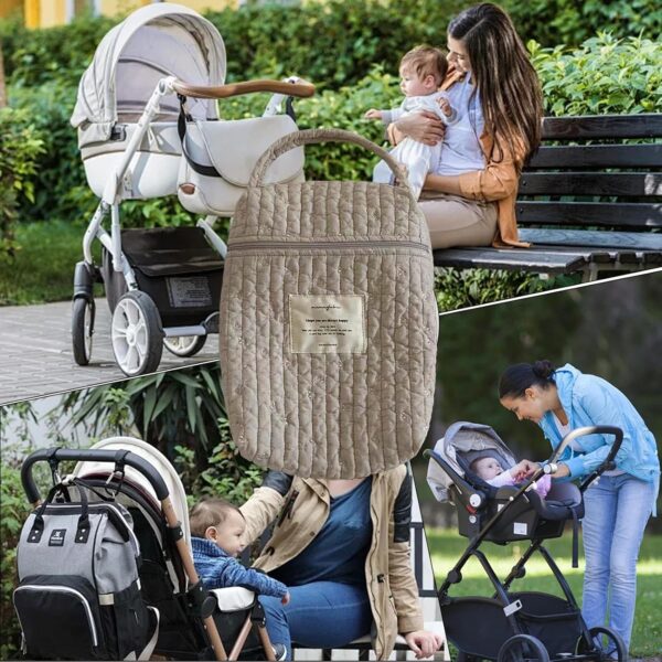 Diaper Bag Organizer, Nursery Diaper Caddy, Quilted Diaper Bag, Soft Diaper Organizer, Multi-Purpose Diaper Bag, Portable Diaper Organizer, Diaper Stacker Caddy, Cotton Diaper Bag, Diaper Bag Stacker, - Image 5