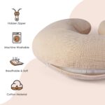 Winmany 2 Pack Baby Muslin Nursing Pillow Covers Newborn Neutral Boys Girls Breastfeeding Slipcover Stretchy and Soft Removable Cover for 22.5" x 18" Nursing Pillow (Beige + Brown) - Image 3