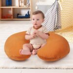 Winmany 2 Pack Baby Muslin Nursing Pillow Covers Newborn Neutral Boys Girls Breastfeeding Slipcover Stretchy and Soft Removable Cover for 22.5" x 18" Nursing Pillow (Beige + Brown) - Image 4