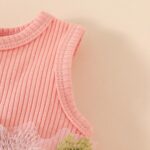 JiAmy Baby Girls Dress Outfits Sleeveless Floral Print Tulle Tutu Dresses Long Sleeve Waffle Cardigan Coat 2Pcs Clothes Set for Toddler Girl 6 Months-3 Years - Image 6