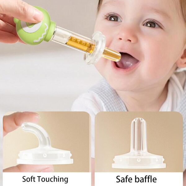 Dreuhuing Kids Medicine Syringe, Portable Silicone Liquid Medicine Dispenser, Kids Medicine Droppers, Anti-Choking Baby Medicine Syringe for Both Babies & Newborns - Image 4