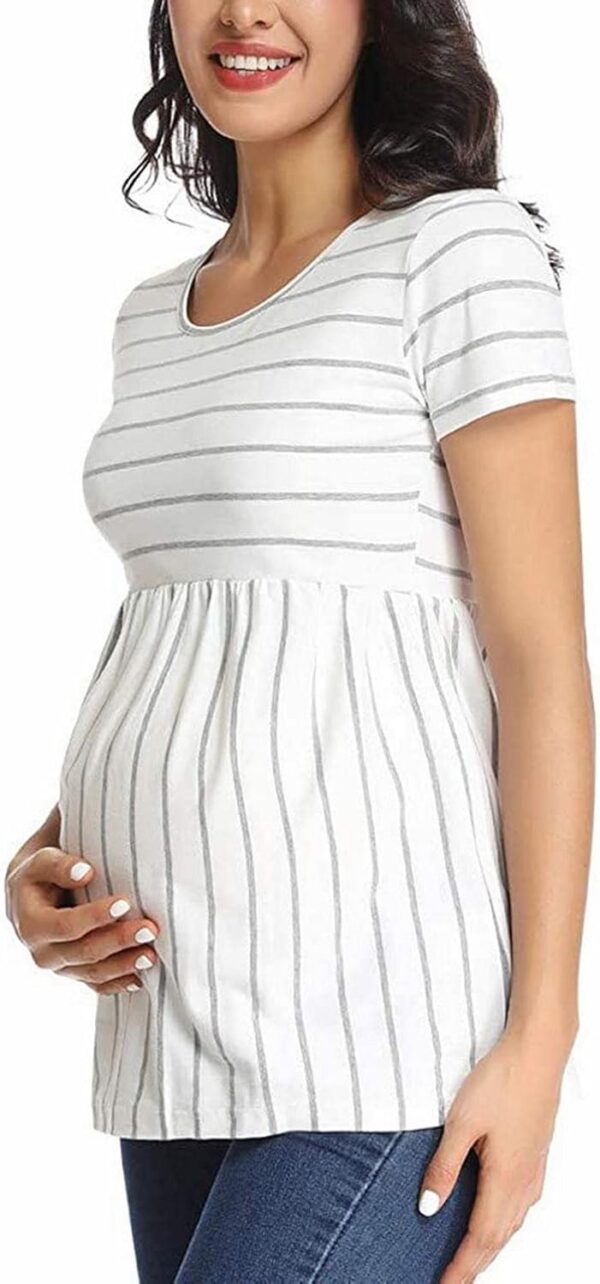 Jacket Women Women's Care Tops Maternity Shirts Maternity Care Tops Short Sleeve Breastfeeding Clothes Textu Dress - Image 3