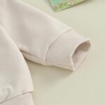 Himllauen 2 Pcs Baby Boy Girl Autumn Winter Outfits Newborn Letter Print/Contrast Color Long Sleeve Round Neck Sweatshirt+Solid Color Pants Set Toddler Pants Suits - Image 5