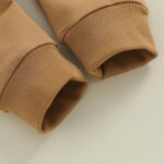 Himllauen 2 Pcs Baby Boy Girl Autumn Winter Outfits Newborn Letter Print/Contrast Color Long Sleeve Round Neck Sweatshirt+Solid Color Pants Set Toddler Pants Suits - Image 6