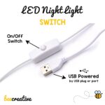 Beecreative Woodland Night Light with Childs Name, Personalised Woodland Nursery Decor Star Night Light Lamp, New Baby Newborn Christening Gifts for Boys Girls - Image 6