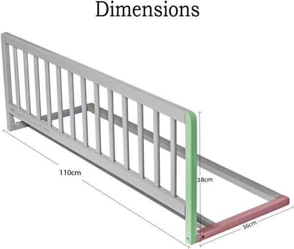 Safetots Wooden Bed Guard, White, 38cm High x 110cm Wide, Toddler Bedrail for Safety, Secure Child Bed Rail, Pre-Assembled, Easy Installation - Image 4