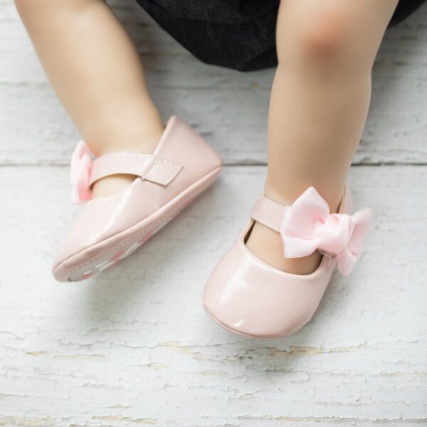 Sonsage Infant Baby Girls Bowknot Mary Jane Toddler PU Leather Soft Sole Princess Wedding Dress First Walking Flats Prewalker Newborn Ballet Shoes - Image 3
