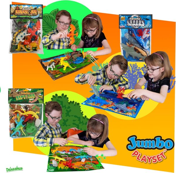 Jumbo Playset - Shark from Deluxebase. Large Animal Figures Toy Set. Bag of large shark toys including a Great White Shark and Whale Shark. Perfect shark toys for boys and girls - Image 6