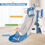 Kids Slide,5 in 1 Toddler Slide,with Basketball Hoop,Basketball,Garden Climbing Frame,Telescope,Storage,for Ages 18-36 Months,Extra Long Slide 1700mm,Kids Gift - Image 2