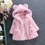 Gemini_mall® Baby Girls Kids Hooded Rabbit Ears Coat Faux Fur Warm Jackets Outwear Winter Clothes for 1-5 Years Old (Pink, 12-18 Months) - Image 2
