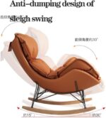 Modern Nursery Rocking Chair with Ottoman Comfy Glider Rocker Sofa Armchair for Relaxing in Velvet Lounge Room (White) - Image 5