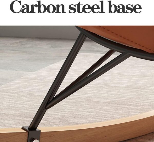 Modern Nursery Rocking Chair with Ottoman Comfy Glider Rocker Sofa Armchair for Relaxing in Velvet Lounge Room (White) - Image 7