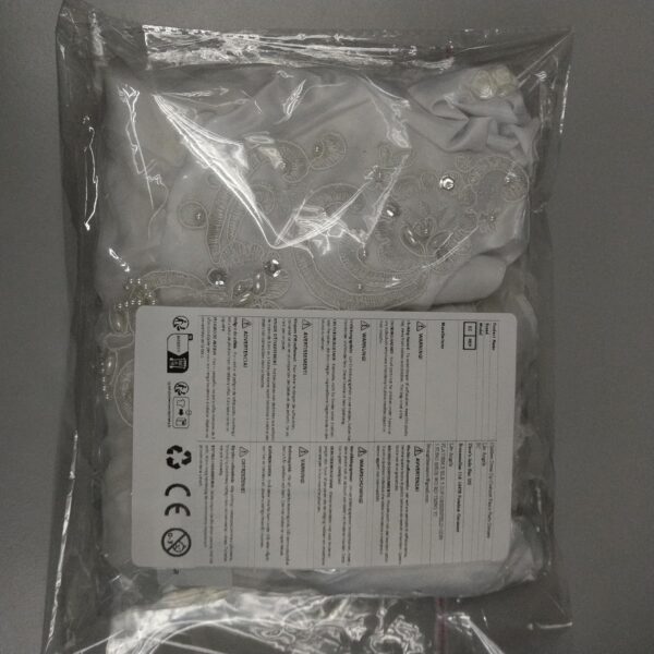 Lito Angels Baby Girls' Christening Gown Baptism Beaded White Dress with Embroidered Lace Cape and Bonnet Infant Age 0-24 Months - Image 8