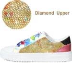 FUPPIA Girls Sneakers Sparkle Glitter Low Top Sneakers for Kids PU Leather Fashion Shoes with Colorful Shoelace for Little Big Kids Multicolor - Image 2
