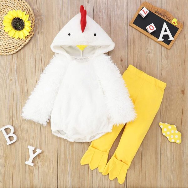 Cokbyavla Little Cuties Chicken Baby Easter Costume,My First Easter Pjs Easter Outfits For Baby Girl My First Easter Outfit Newborn Infant Sleepwear 3-6 Months Winter One - Image 4