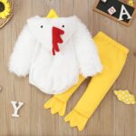 Cokbyavla Little Cuties Chicken Baby Easter Costume,My First Easter Pjs Easter Outfits For Baby Girl My First Easter Outfit Newborn Infant Sleepwear 3-6 Months Winter One - Image 5