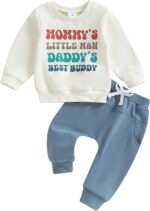 PanLidapan Toddler Baby Boy Outfit Clothes Long Sleeve Letter Print Pullover Jumper Sweatshirt Drawstring Trousers Set Fall Winter Tracksuit