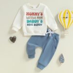PanLidapan Toddler Baby Boy Outfit Clothes Long Sleeve Letter Print Pullover Jumper Sweatshirt Drawstring Trousers Set Fall Winter Tracksuit - Image 2