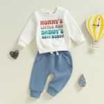 PanLidapan Toddler Baby Boy Outfit Clothes Long Sleeve Letter Print Pullover Jumper Sweatshirt Drawstring Trousers Set Fall Winter Tracksuit - Image 3