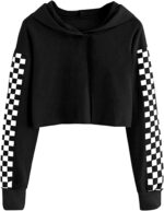 BOVOSHA Girls Clothes Set Kids Crop Top + Plaid Pants Outfits Tracksuit Hooded Sweatshirt Sweatpants 2 PC - Image 4