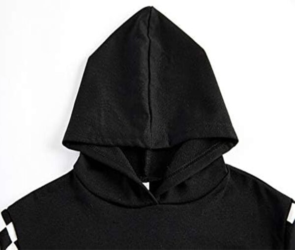 BOVOSHA Girls Clothes Set Kids Crop Top + Plaid Pants Outfits Tracksuit Hooded Sweatshirt Sweatpants 2 PC - Image 5