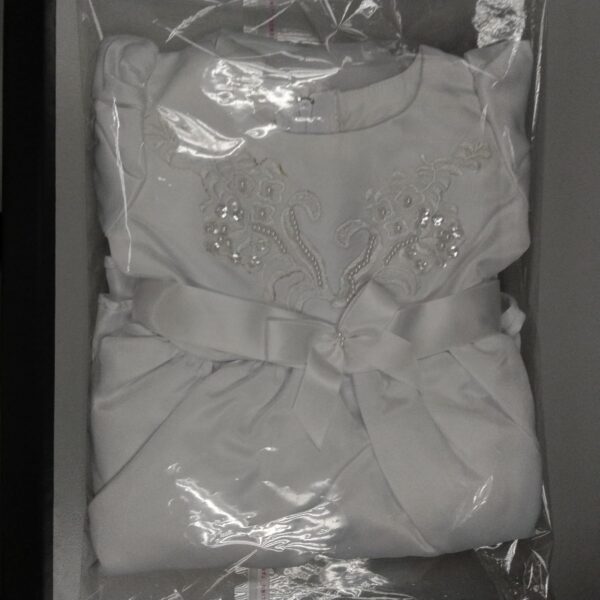 Lito Angels Baby Girls' Pearls Embroidered Baptism Christening Gown White Dress with Cape Bonnet Infant Size 0-12 Months CN009 - Image 8