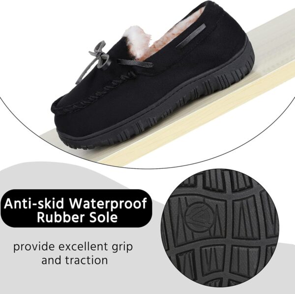 MIXIN Boys House Slippers Memory Foam Moccasin Shoes Furry Plush Lining Non Slip Indoor Outdoor Boys Slippers for Big Kids Little Kids - Image 5
