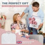 Baby Girl Gifts Newborn -Baby Shower Gifts, Baby Winter Clothes & Newborn Winter Clothes, Warm Winter Baby Gifts, New Baby Gifts with Fleece Blanket, Baby Winter Hat, Baby Knitted Booties, Baby Gloves - Image 2