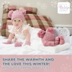 Baby Girl Gifts Newborn -Baby Shower Gifts, Baby Winter Clothes & Newborn Winter Clothes, Warm Winter Baby Gifts, New Baby Gifts with Fleece Blanket, Baby Winter Hat, Baby Knitted Booties, Baby Gloves - Image 5