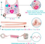 HappyVk Toddler Reins - Baby Reins - Child Walking Harness - Baby Anti Lost Wrist Link with Key Lock - Kid Pink Leash- Child Safety Harness Ages 1-4 - Cute Little Bunnies - Image 2