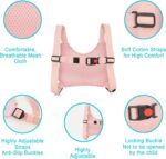 HappyVk Toddler Reins - Baby Reins - Child Walking Harness - Baby Anti Lost Wrist Link with Key Lock - Kid Pink Leash- Child Safety Harness Ages 1-4 - Cute Little Bunnies - Image 3