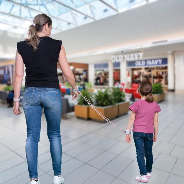 HappyVk Toddler Reins - Baby Reins - Child Walking Harness - Baby Anti Lost Wrist Link with Key Lock - Kid Pink Leash- Child Safety Harness Ages 1-4 - Cute Little Bunnies - Image 8