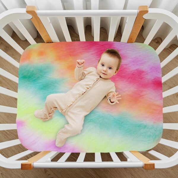 Kcldeci Baby Crib Sheets for Boys Girls Tie Dye Magic Toddler Bed Sheets Playard Mattress N Play Sheets S - Image 7