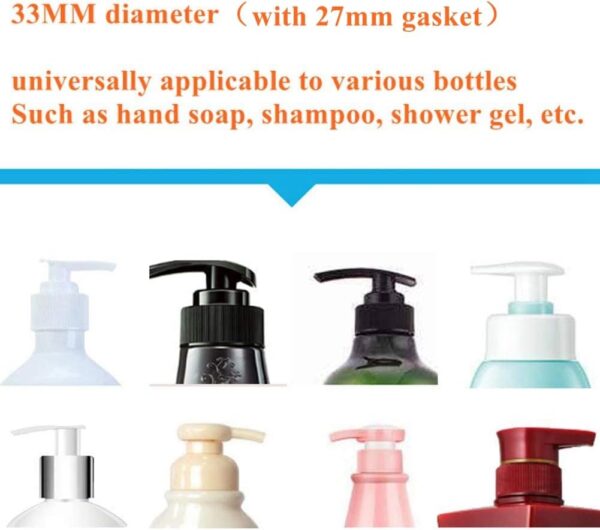 Pump Bottle Dispenser Holder, Hand Sanitizer Hanging Rack Wall Sticker Shower Gel Bottle Holder Shampoo Hand Sanitizer Hook, 4 Pack - Image 3