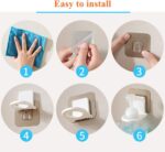 Pump Bottle Dispenser Holder, Hand Sanitizer Hanging Rack Wall Sticker Shower Gel Bottle Holder Shampoo Hand Sanitizer Hook, 4 Pack - Image 7