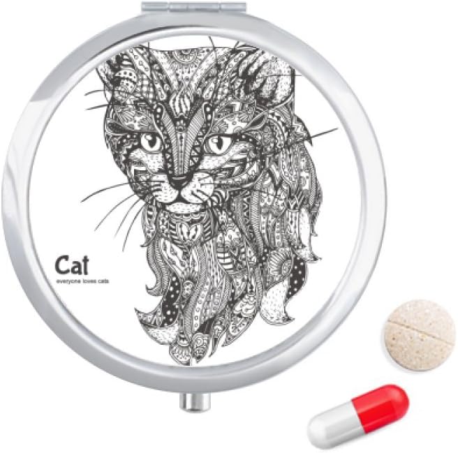 1740736753_61IshO86s5L._AC_SL1000_.jpg DIYthinker Cat Human Paint Quiet Baby Travel Pocket Pill Case Medicine Drug Storage Box Dispenser Mirror Gift - Image 1