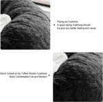 Bean Bag Chair for Adults Kids Without Filling Comfy Fluffy Giant Round Beanbag Lazy Sofa Cover for Reading Chair Floor Chair, 6FT, Grey - Image 3