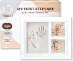 Baby Safe Hand and Footprint Frame Kit, 0-3 Years Newborn Boy & Girl, DIY Non-Sticky Clay Imprint Personalised Keepsake Gifts Milestone Baby Picture Frames Registry Nursery Decor Casting Kit