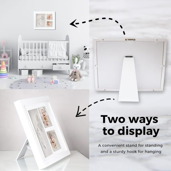 Baby Safe Hand and Footprint Frame Kit, 0-3 Years Newborn Boy & Girl, DIY Non-Sticky Clay Imprint Personalised Keepsake Gifts Milestone Baby Picture Frames Registry Nursery Decor Casting Kit - Image 3