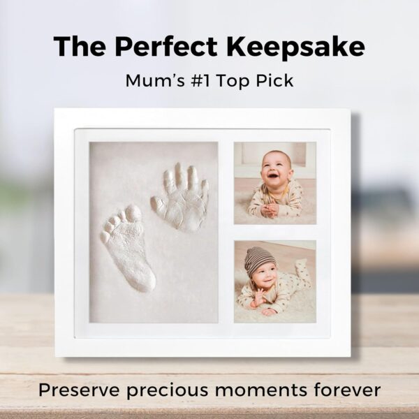 Baby Safe Hand and Footprint Frame Kit, 0-3 Years Newborn Boy & Girl, DIY Non-Sticky Clay Imprint Personalised Keepsake Gifts Milestone Baby Picture Frames Registry Nursery Decor Casting Kit - Image 5