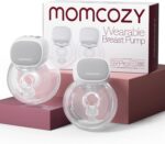 Momcozy S9 Pro Updated Wearable Breast Pump, Hands-Free, Longest Battery Life & LED Display, Portable Electric Breast Pump with 2 Modes & 9 Levels - 24mm (Gray, 2 Count)