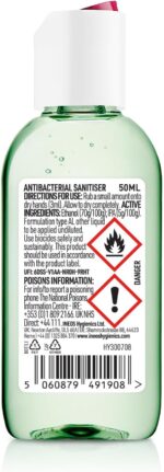 INEOS - Sanitiser Pocket Gel (50 ml) - Hand Sanitiser - Aloe & Lemongrass - Hospital Grade, Effective against 99.9% of Viruses and Bacteria (12 Pack), Packaging May Vary - Image 4