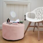 rucomfy Beanbags Luxury Round Velvet Pouffe Bean Bag. Large Footstool Ottoman. Home Furniture Decor or Bed Room Foot Rest. Lightweight & Durable W55cm x H38cm (Pink) - Image 3