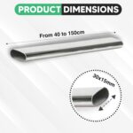 Oval Rail Wardrobe Polished Chrome Hanging Tube Metal Closet Organizer Cut to Size + END SUPPORTS and SCREWS by MKGT® (600mm (0.6m) ~23.6″) - Image 2