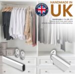 Oval Rail Wardrobe Polished Chrome Hanging Tube Metal Closet Organizer Cut to Size + END SUPPORTS and SCREWS by MKGT® (600mm (0.6m) ~23.6″) - Image 4