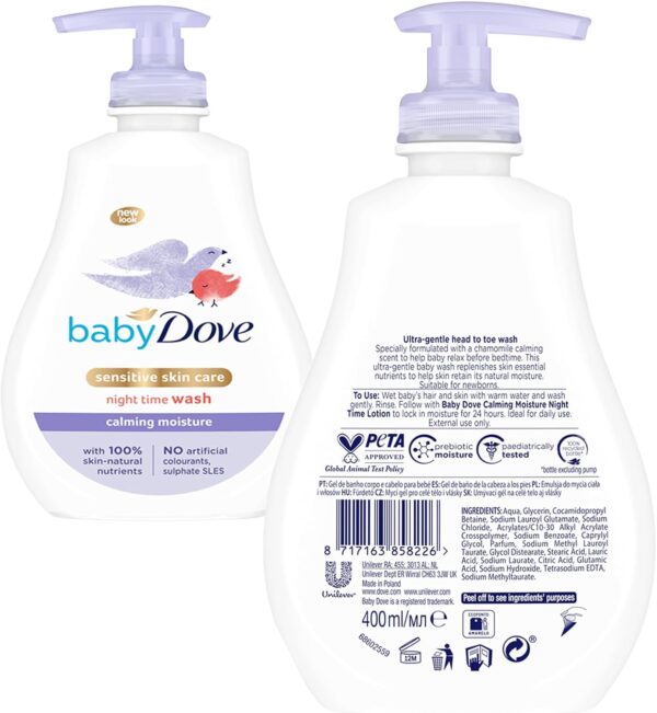 Baby Dove Calming Moisture Head to Toe Baby Wash 400 ml + Lotion 400ml - Image 3