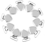 Pacifier Suspender Clips,Tyenaza 10Pcs Heart Pacifier Clips Metal Pacifier Holder for Soother, Pacifier, Dummy,Bib, DIY