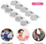 Pacifier Suspender Clips,Tyenaza 10Pcs Heart Pacifier Clips Metal Pacifier Holder for Soother, Pacifier, Dummy,Bib, DIY - Image 5